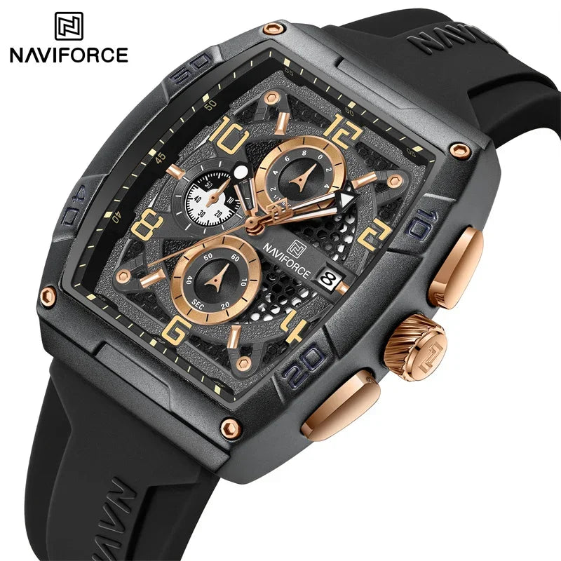 Relógio Masculino NaviForce estilo de Luxo com pulseira em silicone