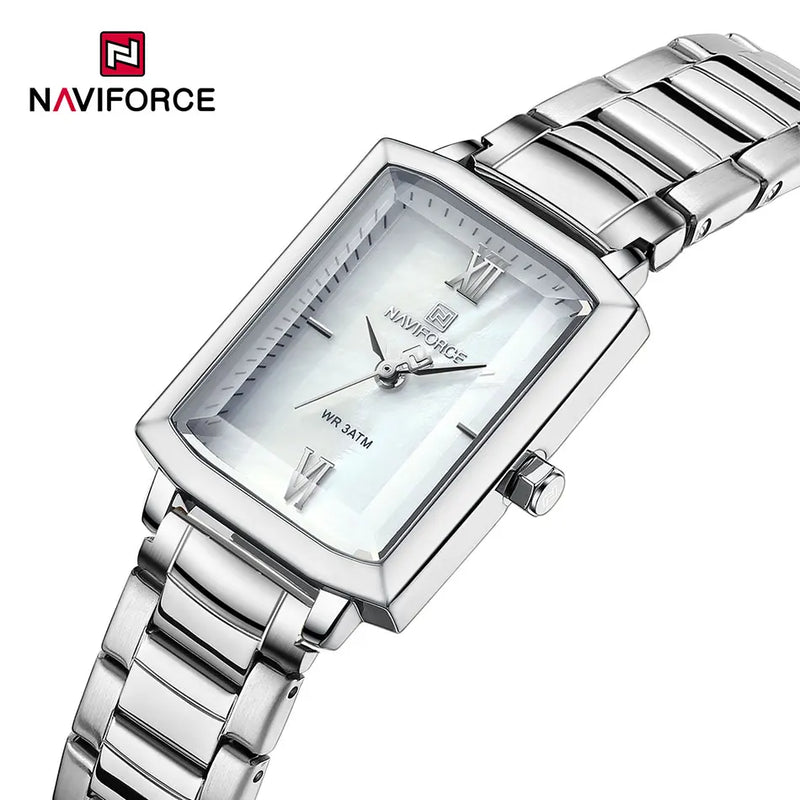 Relógio Feminino NaviForce Super Luxo com pulseira em metal