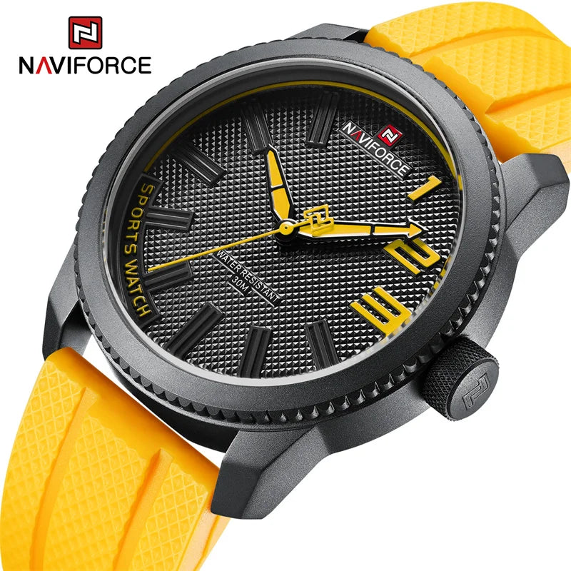 Relógio masculino NaviForce com pulseira de silicone