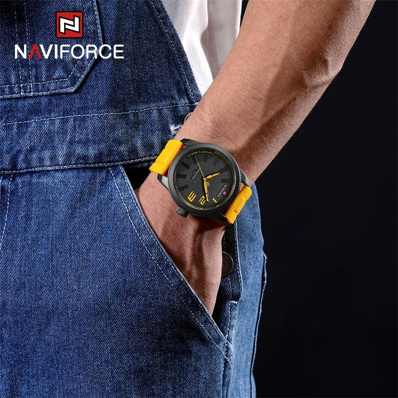 Relógio masculino NaviForce com pulseira de silicone