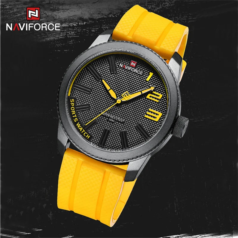 Relógio masculino NaviForce com pulseira de silicone